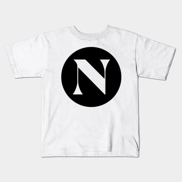 N (Letter Initial Monogram) Kids T-Shirt by n23tees